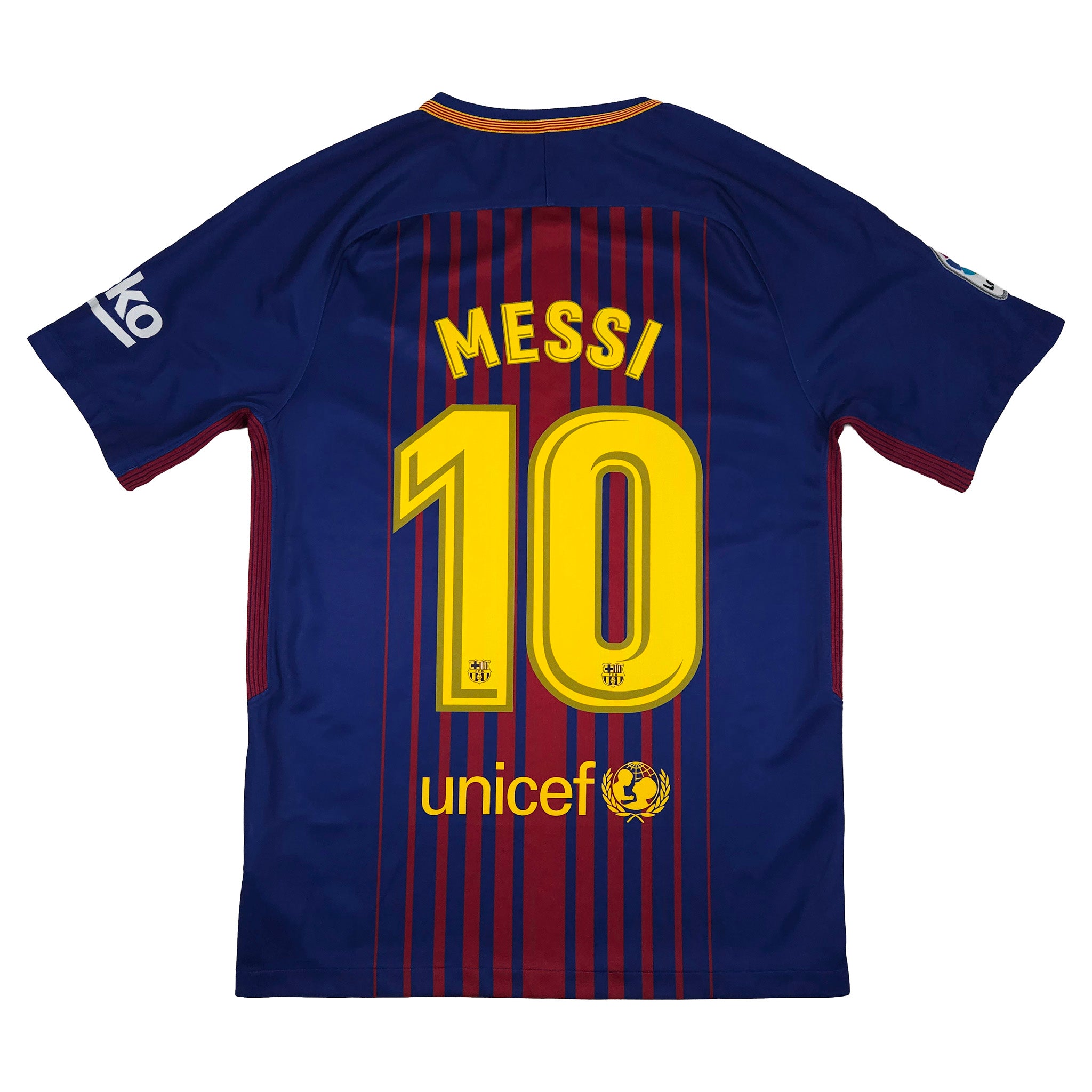 Barcelona Home Shirt 2017-18 – Messi #10 back view